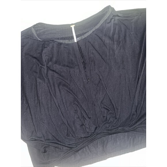 Free People Keepin On Tie Sleeve Top Blouse Black Womens Small - Picture 9 of 9